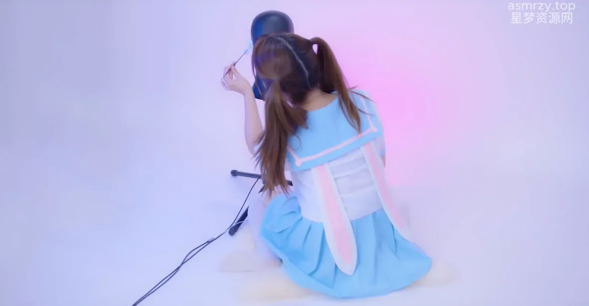 晓美 浅蓝色JK双马尾Hello Kitty芦荟胶 羊毛棒掏耳朵