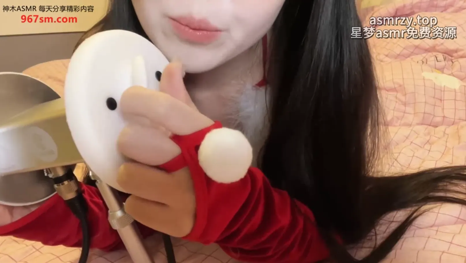 琉璃瓦 圣诞红衣吊带舔耳